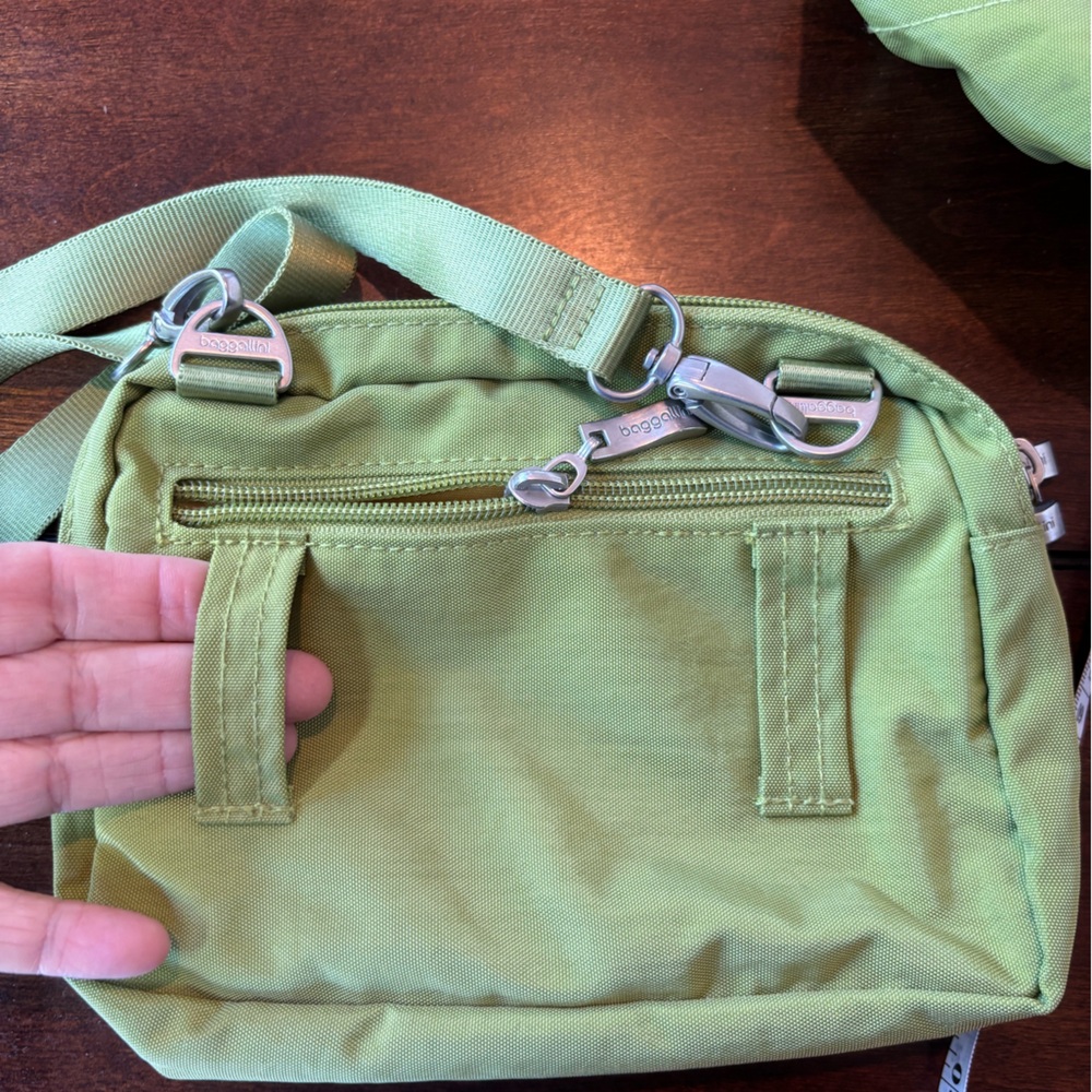 Baggallini Green Nylon Crossbody Bag 3-Piece Set w/ Belt Bag Fanny Pack & Pouche - Picture 7 of 11